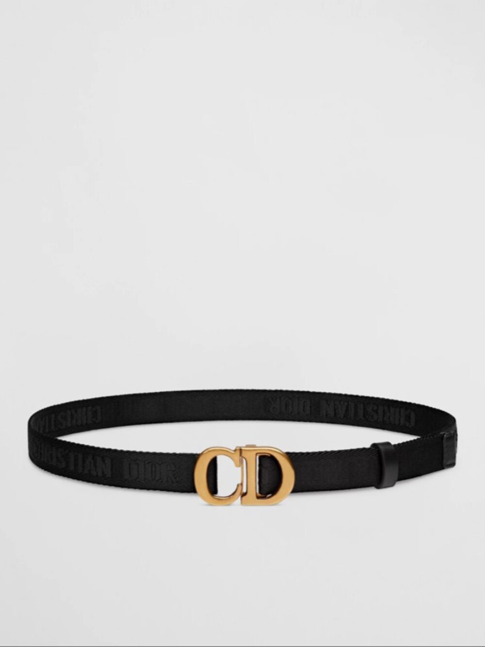Christian Dior Black Saddle Canvas Belt Size 80